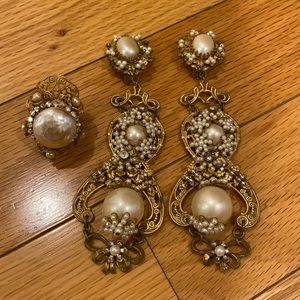 Stanley Hagler NYC clip on earrings and ring